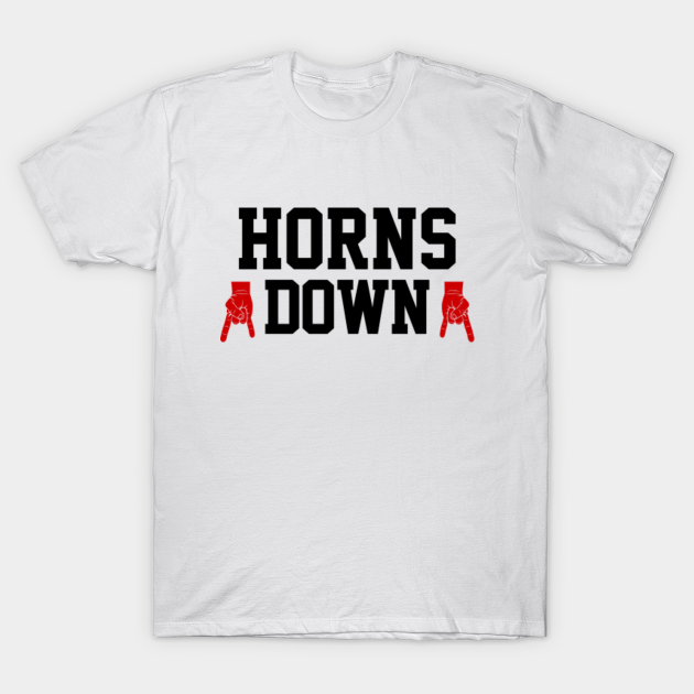Horns Down White/Black/Red Horns Down TShirt TeePublic